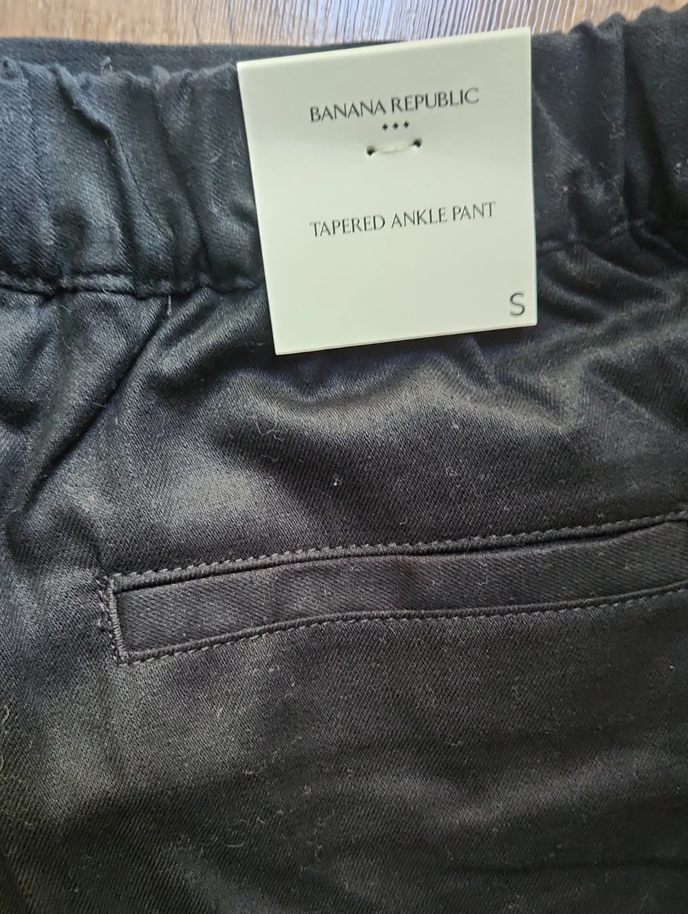NWT Banana Republic Black Tapered Ankle Pants - Slim Fit Linen Blend Size S